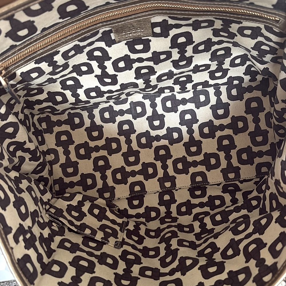 EUC [Gucci] Authenticated Monogram Canvas Jolicoeur Tote Handbag Beige w/ Gold - Picture 11 of 16